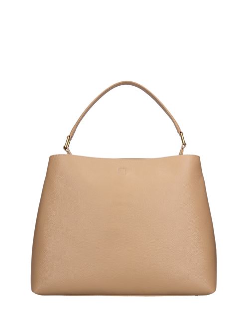 Borsa drilled logo hook in pelle LA CARRIE | 142P-DB-150-TBLBEIGE